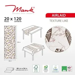 MANK Tischläufer Airlaid Eva, 40 cm x 24 m , 1 Stück - Tischtuch Herbst Blätter Laub
