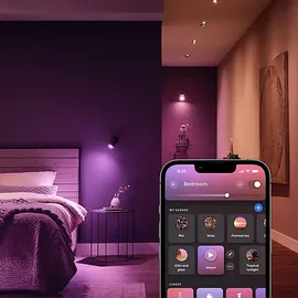 Philips Hue Bridge Pro + 3 GU10 smarte LED Spots Dimmer Switch, White and Color Ambiance, Starterset RGBW