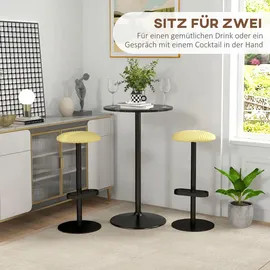 Homcom Bartisch Stehtisch Esstisch Runder Tresentisch, für Wohnzimmer, Esszimmer, Stahl, Schwarz, Ø60 x 102 cm