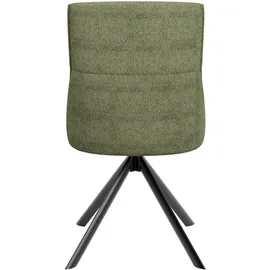 byLIVING Esszimmerstuhl CALIFORNIA, 2er Set, Webstoff grün Gestell schwarz