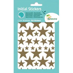 Maildor 10x Initial, 4 Stickerbogen 10,5x16cm, Gold/Silber, Sterne - Sortierung AE027O