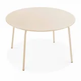 Oviala Gartentisch, Creme, Metall, Rund, 120x72x120 cm, Gartenmöbel, Gartentische, Gartentische