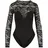 URBAN CLASSICS Round Neck Lace Langarm-body Black XS