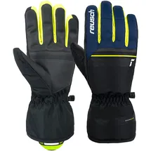 Reusch Herren Snow King Garantiert Winddichte und Extra Atmungsaktive Skihandschuhe Softshellhandschuhe Schneehandschuhe Winter-Handschuhe, 9.5, Schwarz/Blau/Gelb