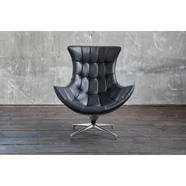 KAWOLA Drehsessel SKIO Leder 75 x 75 x 75 cm Schwarz
