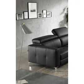 Egoitaliano Eckcouch Leder 3-Sitzer Schwarz