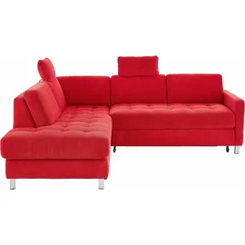 sit&more Ecksofa SIT & MORE "Pablo L-Form", rot, B:233cm H:78cm T:196cm, Struktur fein (100% Polyester);Struktur (100% Polyester), Sofas, Ecksofa, wahlweise mit Bettfunktion