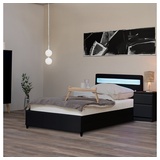Home Deluxe Bett LED Bett NUBE mit Schubladen (Set, 2-tlg., bett mit Schubladen und Lattenrost), mit Bettkasten und Lattenrost, Variante mit oder ohne Matratze schwarz