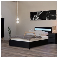 Bett LED Bett NUBE mit Schubladen (Set, 2-tlg., bett mit Schubladen und Lattenrost), mit Bettkasten und Lattenrost, Variante mit oder ohne Matratze schwarz