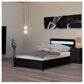 Home Deluxe Bett LED Bett NUBE mit Schubladen (Set, 2-tlg., bett mit Schubladen und Lattenrost), mit Bettkasten und Lattenrost, Variante mit oder ohne Matratze schwarz