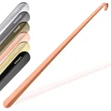 JK Trade® 72cm STABILER Edelstahl Schuhlöffel Lang | 2mm polierter Metall Schuhanzieher Lang zum Stehen | Schnell & Rückenschonend | optimierte Länge & Breite | Shoe Horn | Business | Kupfer