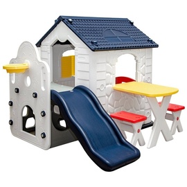 LittleTom Kinder Spielhaus mit Rutsche - Garten Kinderhaus ab 1 - Indoor Kinderspielhaus