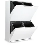 ARREGUI Ecoclas CR601-E Recycling Abfalleimer / Mülleimer aus Stahl, Mülltrennsystem mit entnehmbaren Inneneimern aus Kunststoff mit Griff weiß