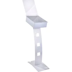 Bodenprospektständer Outdoor HILO mit Rollen, 1x A4, Metall, Stahl|PET, silber
