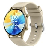 findtime Schrittzähler Uhr Damen Rund Smartwatch Damen mit Telefonfunktion Gesundheitsuhr Pulsmesser Armband Fitnessarmband für Damen Whatsapp Telefonieren Blutdruckmessung Smart Watch Gold Rosa