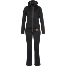 H.I.S. Trainingsanzug H.I.S, Damen, Gr. 42, rosa (schwarz, rose, gold), Obermaterial: 94% Polyester, 6% Elasthan, Basic schmal, Sportanzüge Trainingsanzug, Softes, schnell trocknendes Stretchmaterial für hohen Komfort