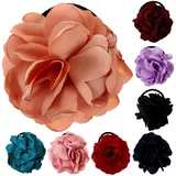 GALPADA Elastische Haargummis mit Stoffblumen 8 Stück Haarschmuck für Mädchen Vielseitige Ponytail Halter in Zarten Farben