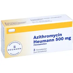 AZITHROMYCIN Heumann 500 mg Filmtabletten 3 St