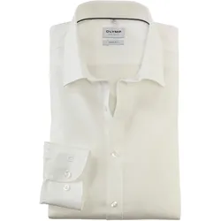 Businesshemd OLYMP "Level Five body fit", Herren, Gr. 38, N-Gr, beige (hellbeige), Obermaterial: 97% Baumwolle, 3% Elastolefin, Langarm, Hemden