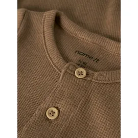 NAME IT "NBMKAB LS BODY NOOS", Mädchen, Gr. 74, N-Gr, braun (toasted coconut), Feinripp, Obermaterial: 57% Baumwolle, 38% Modal, 5% Elasthan, unifarben, regular fit, Rundhals, Bodys
