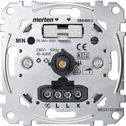 Merten MEG5132-0000 Drehdimmer-Einsatz für ohmsche Last mit Druck-Wechselschalter, 40-400 W MEG51320000