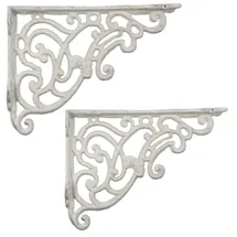 moritz 2x Regalwinkel Wandregal 18 x 24,5 cm Regalträger Halter Wandträger Gusseisen weiß