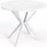 ESSTISCH Della runder ausziehbarer, Marmor Weiß 120-200/120/76 cm