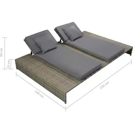 vidaXL Garten-Lounge-Set 5-tlg. grau 42889