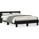 vidaXL Bettgestell Schwarz Eichen-Optik 140 x 200 cm Holzwerkstoff