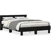 vidaXL Bettgestell Schwarz Eichen-Optik 140 x 200 cm Holzwerkstoff