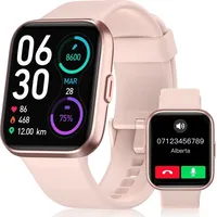 Smartwatch Damen,Smartwatch mit Telefonfunktion,1,7" Touchscreen Schrittzähler Uhr Damen mit Alexa,60+ Sportmodus,Pulsmesser Schlafmonitor SpO2, IP68 - Rosa
