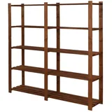 Holzregal Kellerregal Lagerregal Bücherregal Regal 5 Böden 170x170x38/B-03 BRAUN