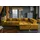 KAWOLA Sofa NEVADA Ecksofa Velvet curry Recamiere rechts mit motorischem Sitzvorzug