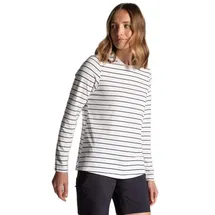 Craghoppers Nosilife Akona Langarm-T-Shirt Weiß/Blau 40