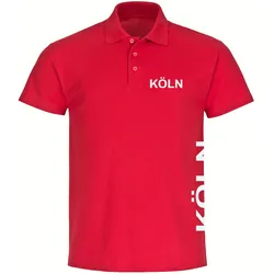 multifanshop Poloshirt - Köln - Brust & Seite - Druck weiß - Polo