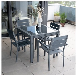 Home Deluxe Sitzgruppe VERANO MADERA, im Set Tisch mit 2, 4, oder 6 Stühle Gartenstühle ausziehbarer Tisch
