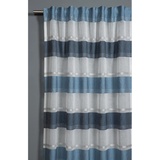 GARDINIA Vorhang mit Gardinenband, Etamine, Weiß / Blau, 140 x 245 cm