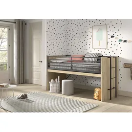Vipack Stauraumbett Sam 90 x 200 cm Eiche dekor beige