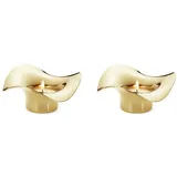 Georg Jensen Teelichthalter Cobra Edelstahl Gold