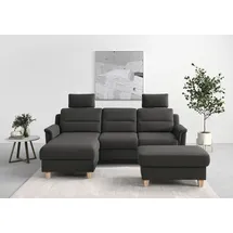 sit&more Ecksofa SIT & MORE "Farö L-Form", grau (fango), B:234cm H:90cm T:168cm, Sofas, Ecksofa, inklusive Federkern, wahlweise mit Bettfunktion und Bettkasten