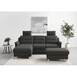 sit&more Ecksofa SIT & MORE "Farö L-Form", grau (fango), B:234cm H:90cm T:168cm, Sofas, Ecksofa, inklusive Federkern, wahlweise mit Bettfunktion und Bettkasten