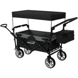 Hauki Bollerwagen faltbar Schwarz/Grau