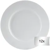 Home4You Dessertteller 12er Set, Ø 20 cm - Weiß - Bone China - 12er Set