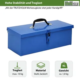 Trutzholm Werkzeugkiste 38x16x12,5cm ca. 7,5 L verschließbares Fach blau