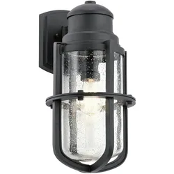 Licht-Erlebnisse Wandaußenleuchte LERA Schwarz Kunststoff-Verbundwerkstoff Regenglas 1x E27 max. 60W LE57473
