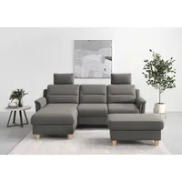 sit&more Ecksofa »Farö L-Form«, inklusive Federkern, wahlweise mit Bettfunktion und Bettkasten, braun