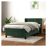 Lattenrost mit Matratze, dunkelgrün, 90 x 190 cm, Bett mit Lattenrost, großer Bettrahmen