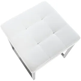 CLP Sitzhocker Barci Kunstleder 2er Set 40 x 45 x 40 cm Weiß