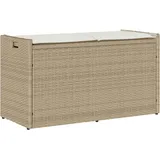 JHQHSM Outdoor-Sitzbank mit Stauraum und Kissen, Gartenbank wetterfest Bank für den Garten Gartenmöbel Bank Geeignet für Garten Terrasse Hinterhof Pool Beige 100 cm