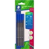 Staedtler triplus 334 R-3BK4 Fineliner Blau 4 Stück, 3 + 1 Stück